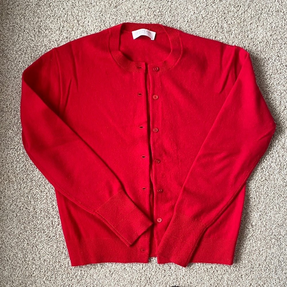 Everlane Red Cashmere Women's Cardigan Sweater
